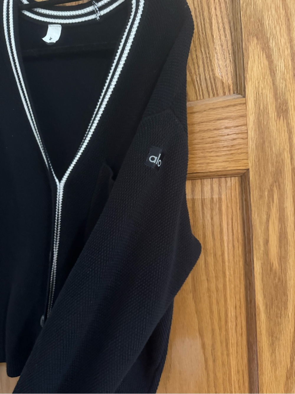 ALO Yoga tennis club Cardigan with White Trim